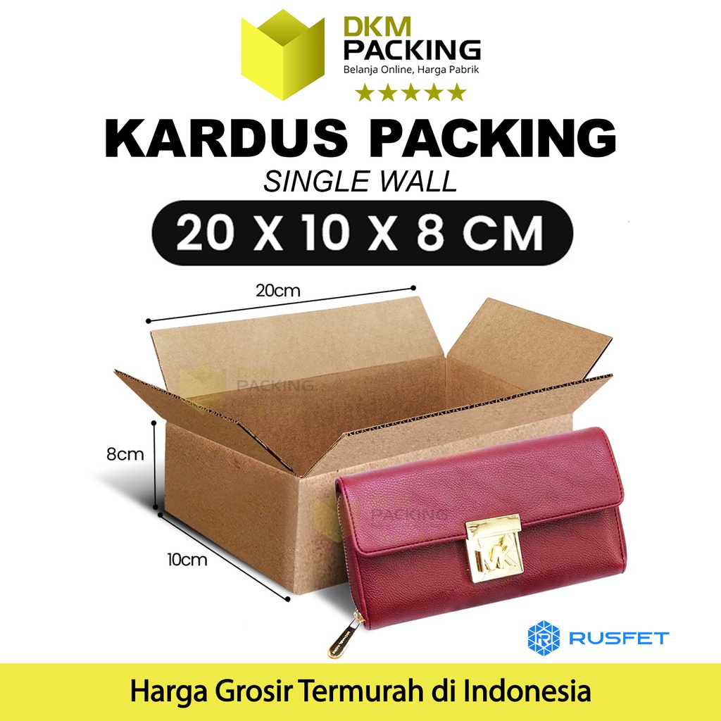 

KARDUS PACKING KARTON BOX 20x10x8cm DUS KOTAK PACKAGING POLOS TEBAL RUSFET TERMURAH