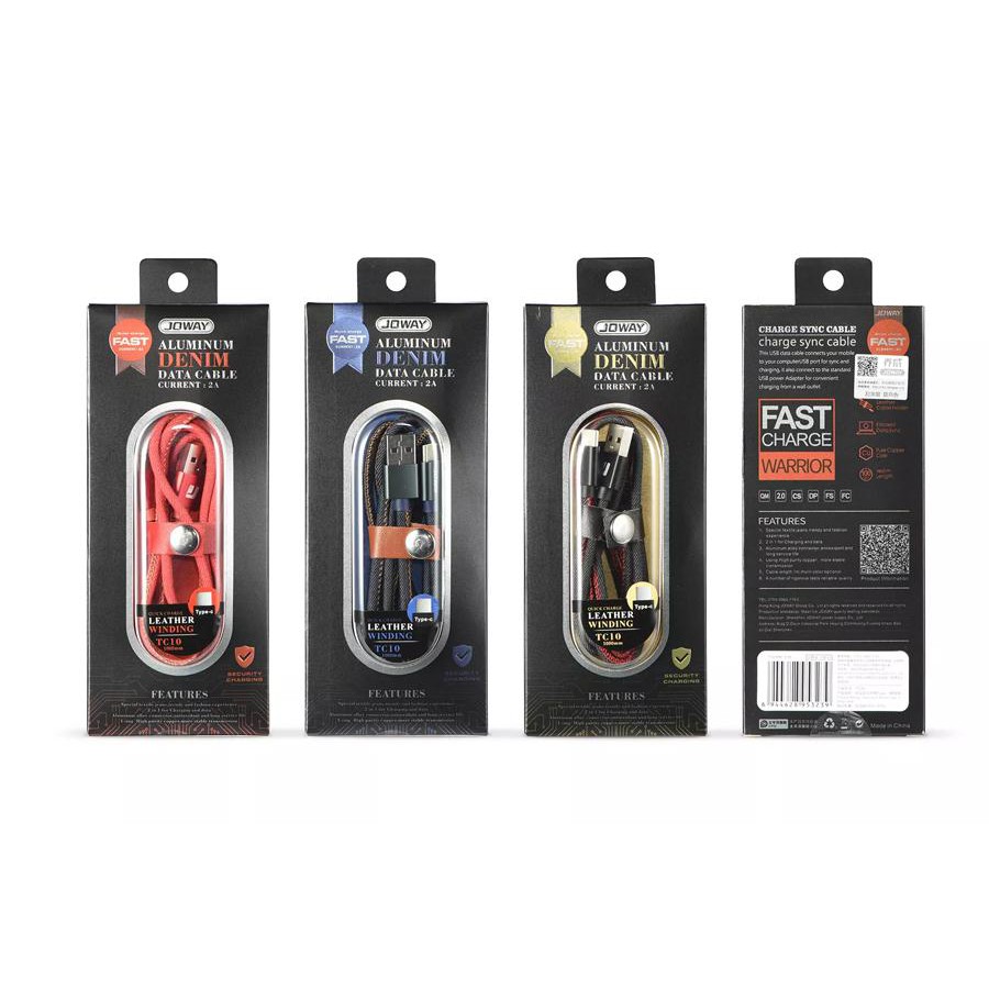Data Cable type C JOWAY Denim Data Cable Leather Winding TC10 Type-C 1M Original