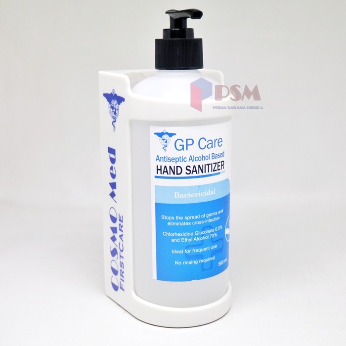 Paket Hand Sanitizer Cair 500ml GP Care + Bracket ABS Holder Cosmomed