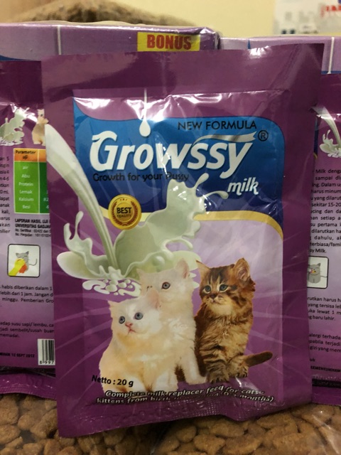 SUSU KUCING / CAT MILK GROWSSY 20GR (SACHET)