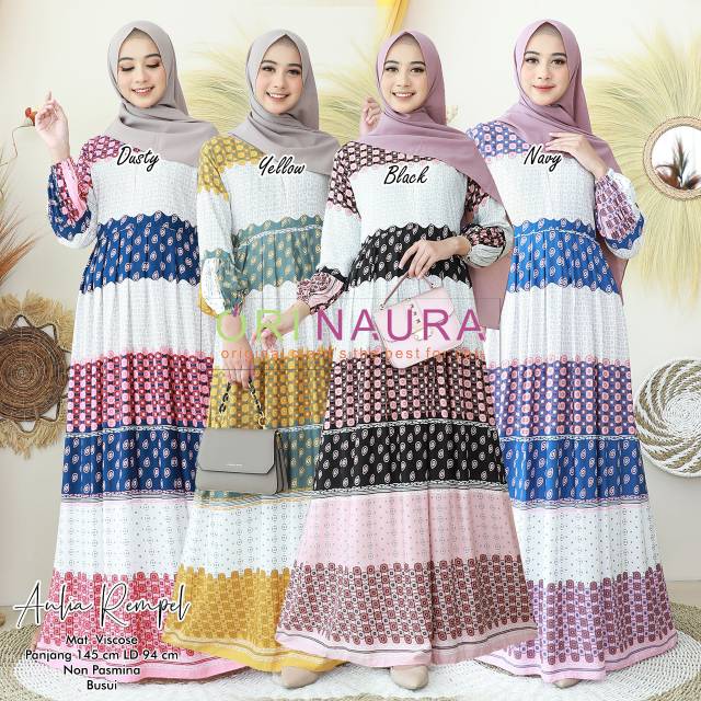 AULIA REMPEL DRESS GAMIS MUSLIM BY ORI NAURA