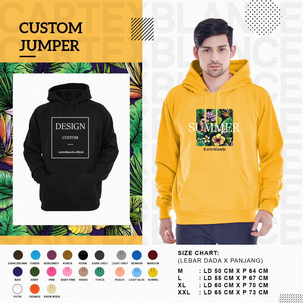  CUSTOM  HOODIE  JUMPER UNISEX NAMA SENDIRI Shopee Indonesia 