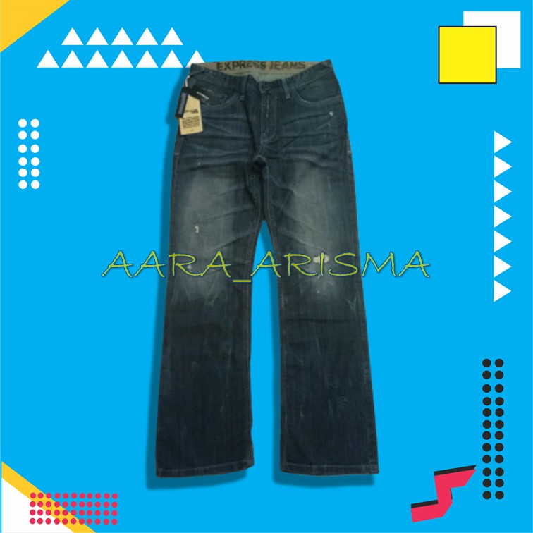 CELANA JEANS PRIA COWOK  CELANA JEANS EXPRESS DARK WASHED DENIM LOW RISE BOOT CUT ORIGINAL
