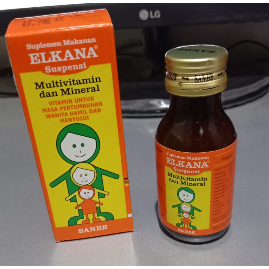 Elkana sirup 60 ml Multivitamin dan mineral Kalsium untuk pertumbuhan anak dan wanita hamil menyusui