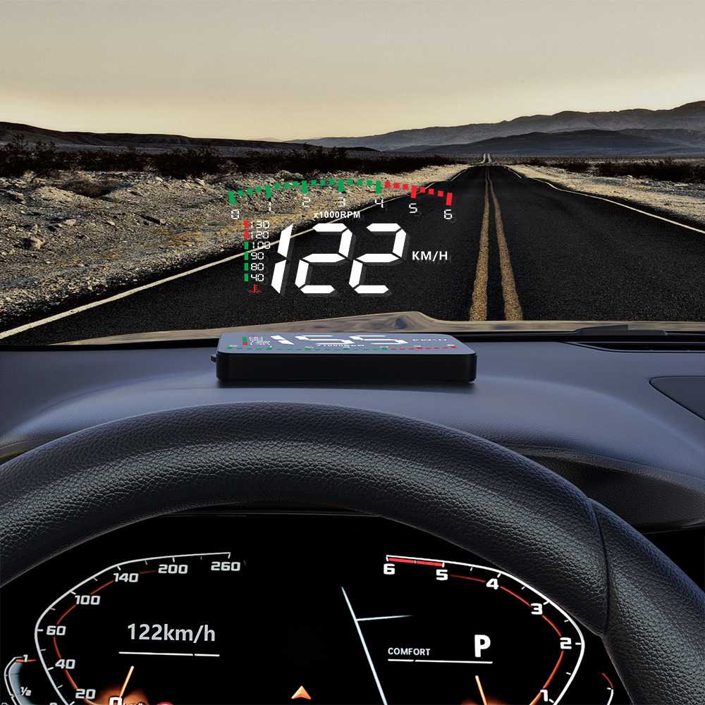 Display HUD Mobil OBD2 Speedometer Head-Up Projector