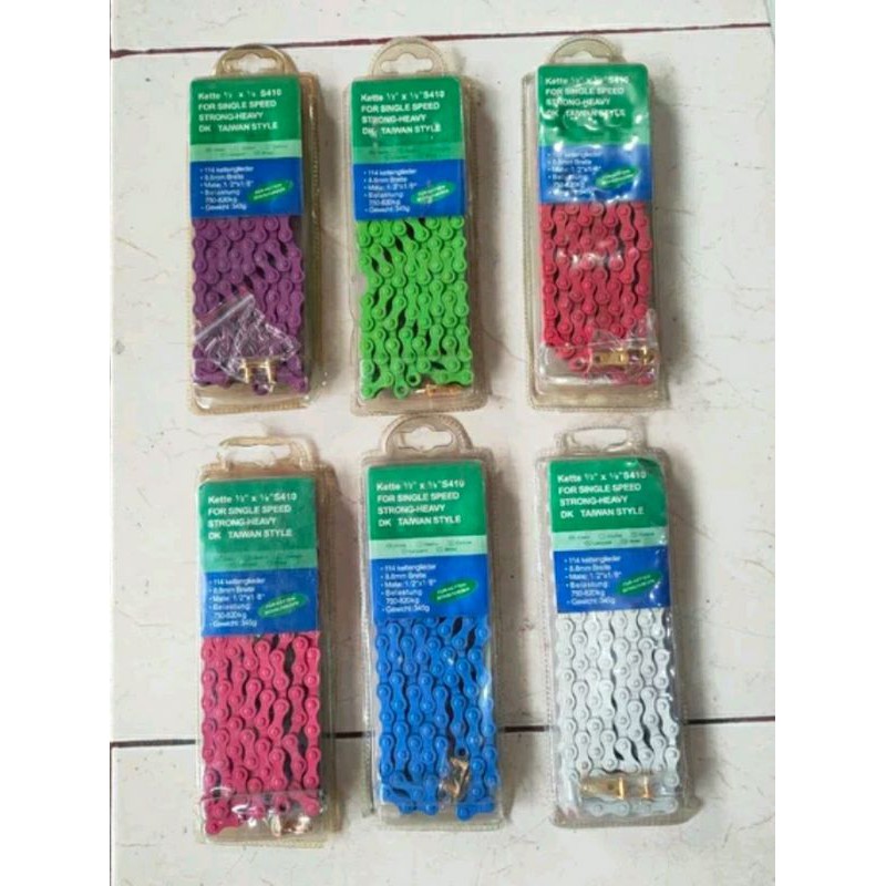 New chain rantai sepeda mtb bmx fixie  jenkie asli 114 speed berwarna