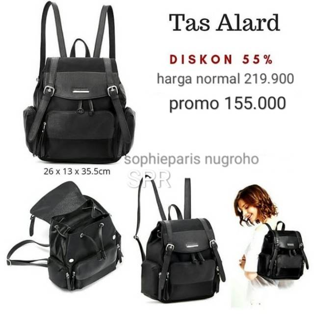 Tas ransel hitam Sophie Paris promo alard