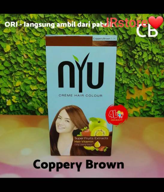 Nyu hair color colour semir rambut natural extracts fruit no amonia