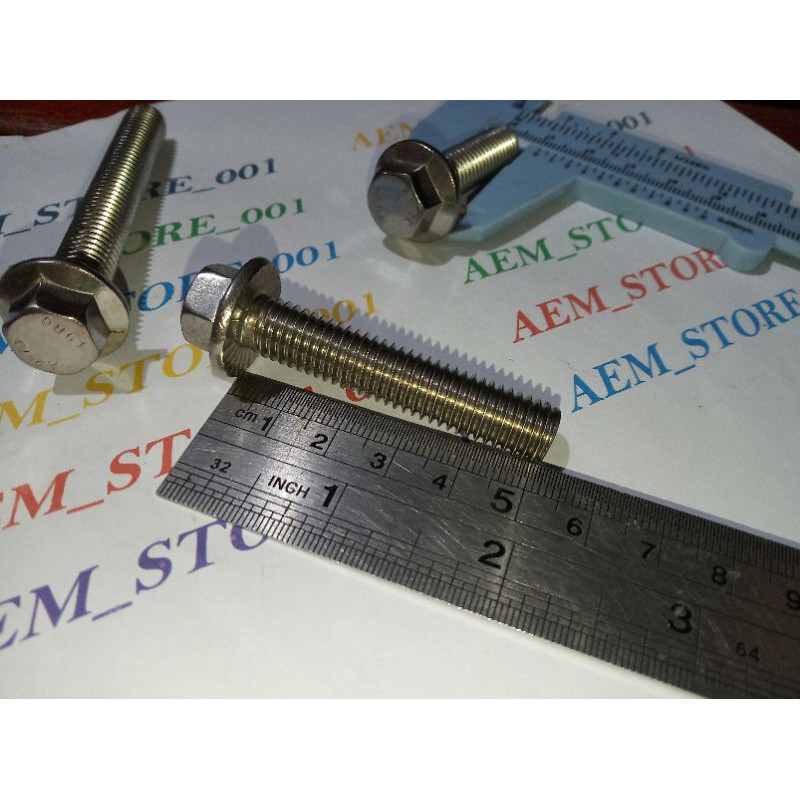 Baut flange M10 x 50 (5cm) stainless 304 A2-70