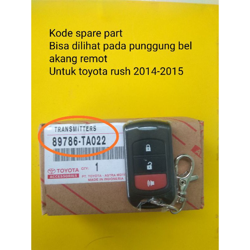 ORIGINAL REMOT TOYOTA RUSH TRD 2014-2015