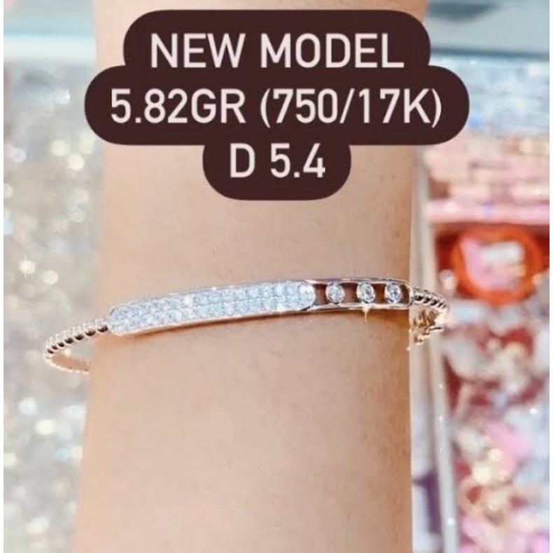 New Model Perhiasan Emas Putih Kadar 750/17k