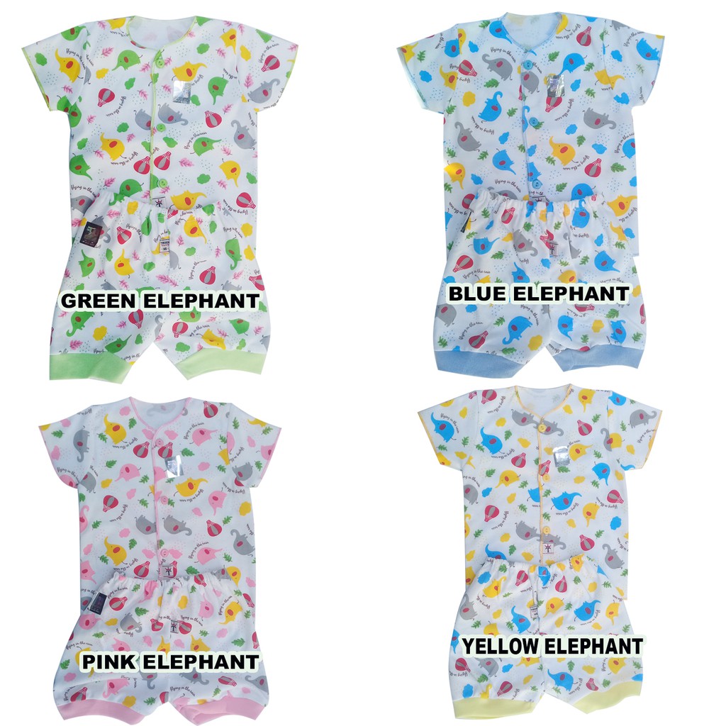 Setelan Bayi Newborn SET TOKUSEN Baju Bayi Kancing Pendek NB MOTIF Tengah  &amp; Celana pendek