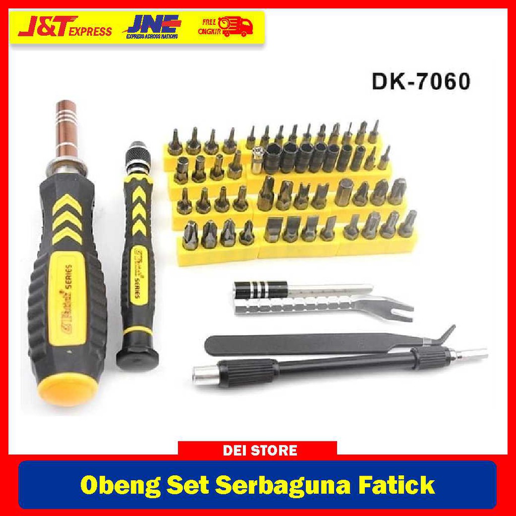 (BISA COD) Obeng Set Serbaguna 60 In 1 Fatick / Obeng Besar dan Obeng Kecil / Obeng Ketok