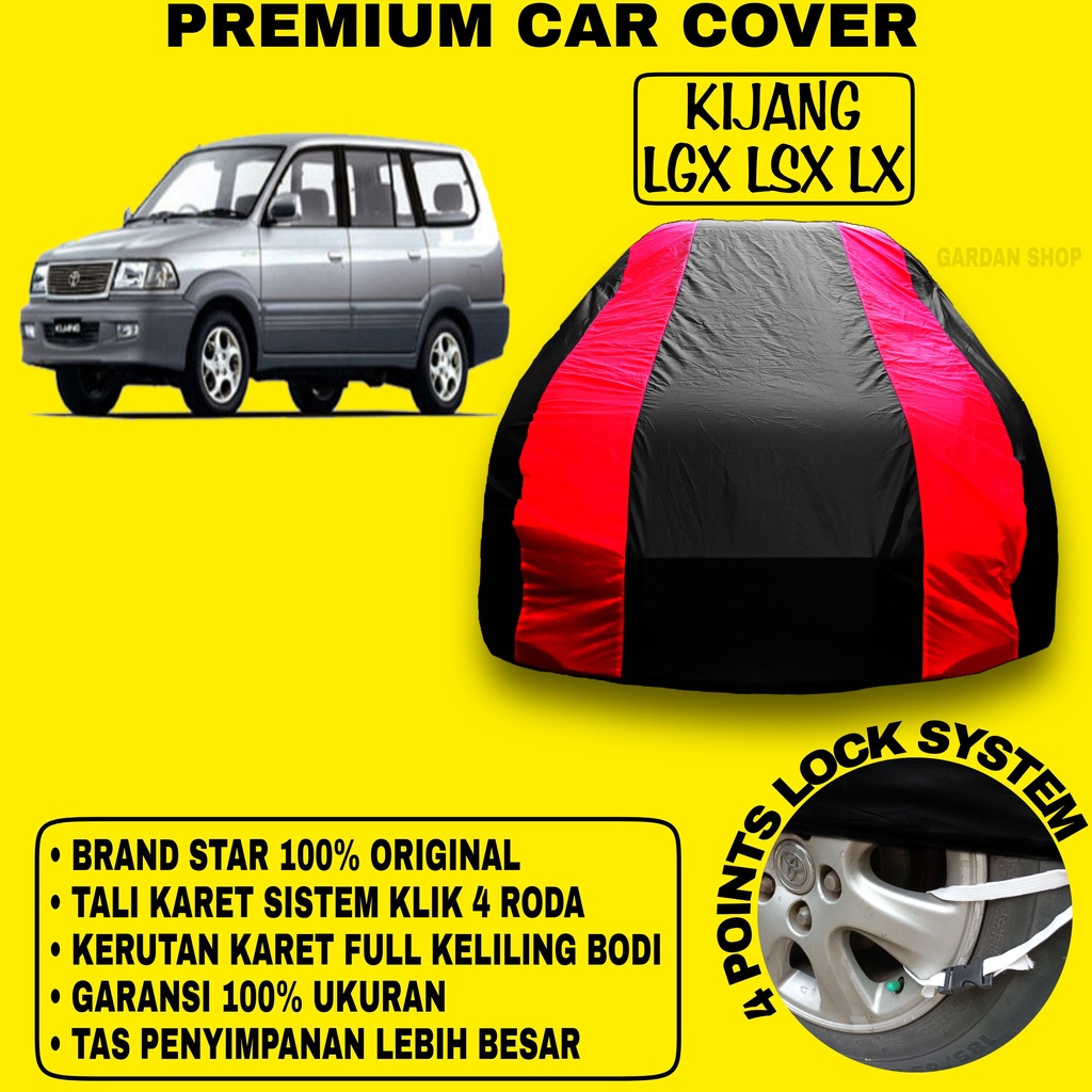 Body Cover KIJANG LGX LSX LX Sarung Strip MERAH Penutup Pelindung Bodi Mobil Kijang Lgx Lsx Lx Waterproof