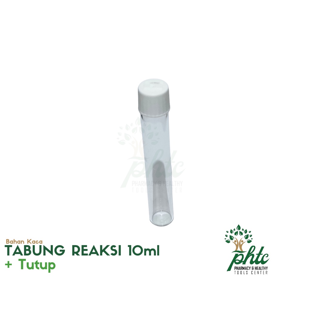 Tabung Reaksi 10ml + Tutup Ulir l Tabung Reaksi Kaca Tutup