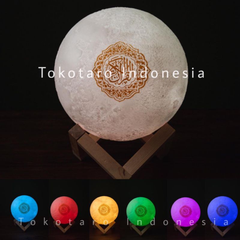 Speaker Quran Bulan Remote Lampu LED 30 Juz + Bluetooth Bisa COD Mirip Laluna
