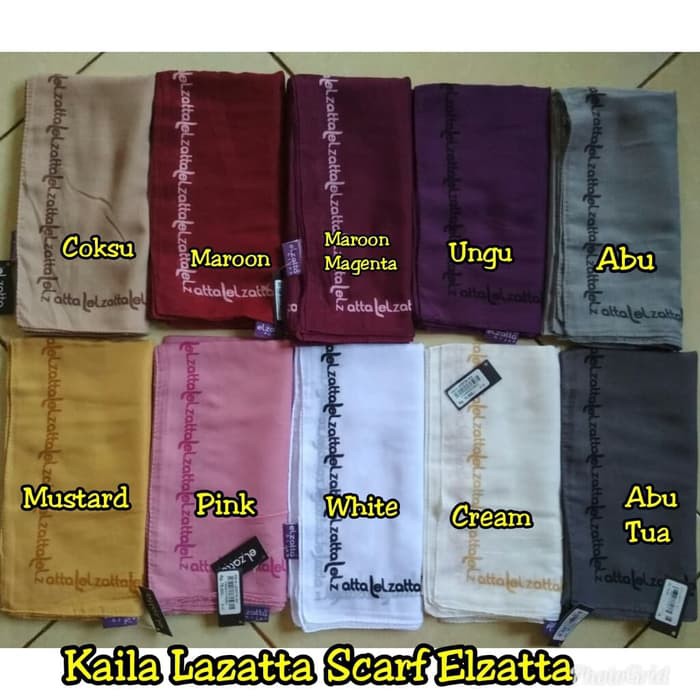 Hijab Kerudung Segi Empat KAILA LAZATTA Scarf ELZATTA Original