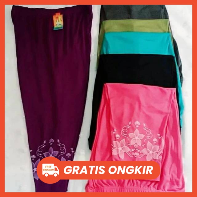 Legging wanita 3/4 leging di bawah lutut