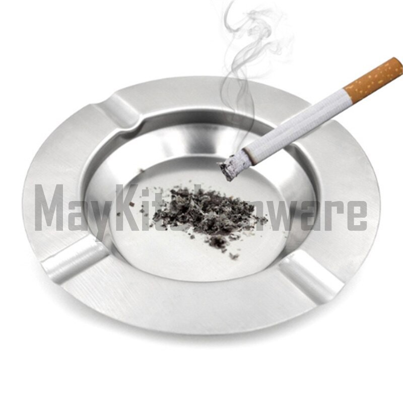 Asbak Rokok Stainless Steel Bulat Murah Ashtray Cigarette Unik Tempat Roko Kaleng Premium Souvenir