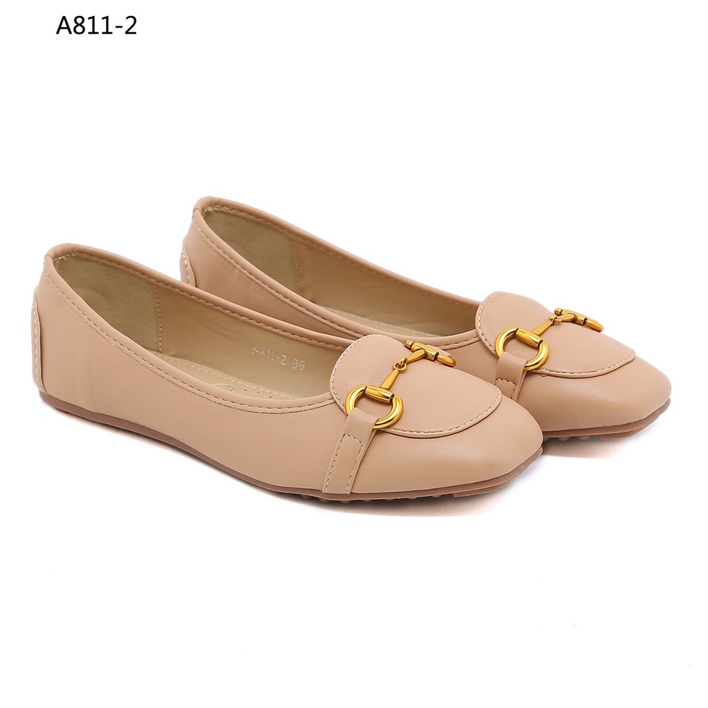 GC  Leather Horsebit Ballerina Flat Shoes #A811-2