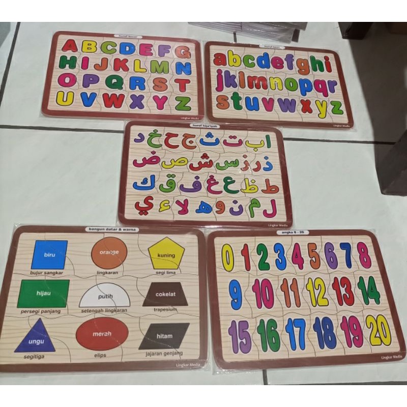 Paket Puzzle isi 5biji Hijaiyah | Edukasi Anak