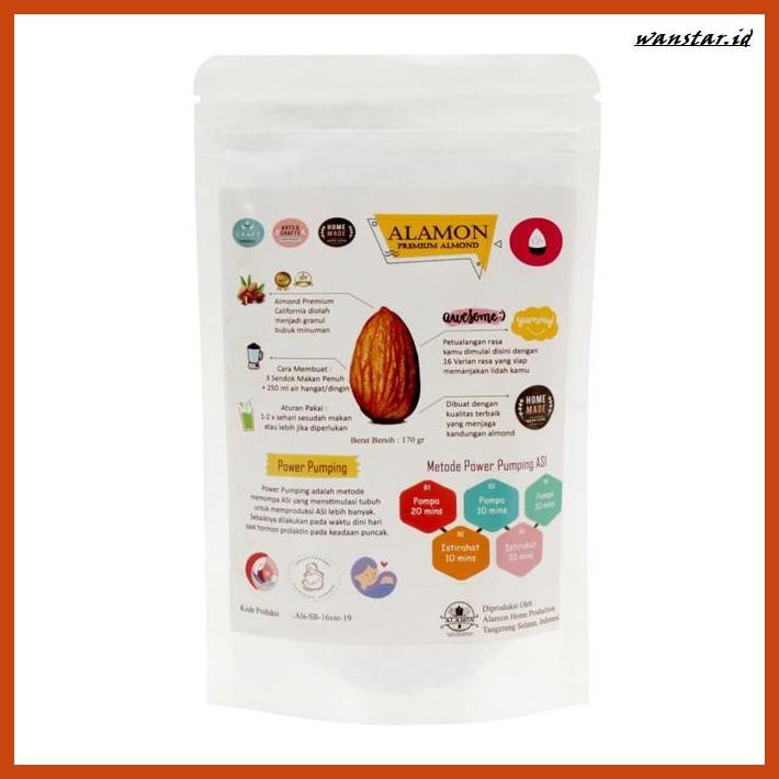 

NUTRISI-BUMIL- ALAMON - COKLAT - 170GR - SUSU BUBUK ALMOND - IBU HAMIL - ASI BOOSTER -BUMIL-SEHAD.
