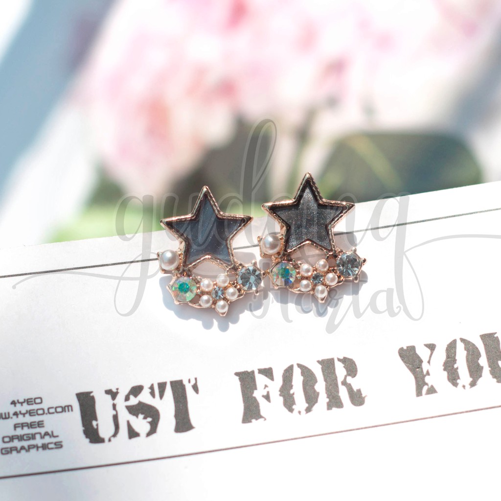 Anting Stud Star and Pearl Bintang Mutiara Unik GH 203781