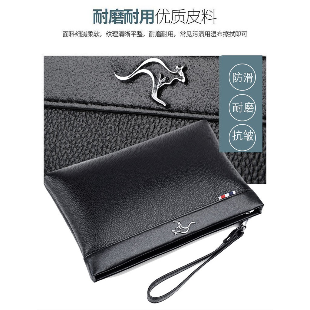 [ORIGINAL] Junzidaishu Tas Dompet Kulit Clutch Pria Import Men's Bags Casual Style Soft Leather