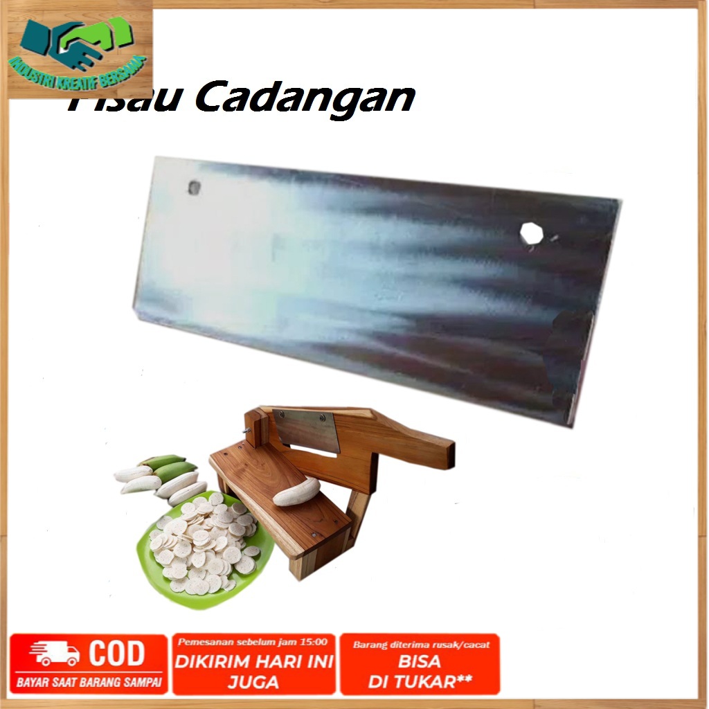 pisau refill cadangan 1 pcs pemotong engkol kerupuk/kerupuk lontongan stainless, irisan rajangan