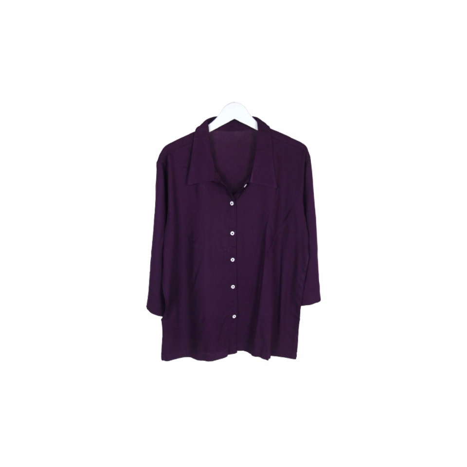 BLOUSE WANITA POLOS LENGAN PANJANG KATUN RAYON ORGANIK 7/8 ATASAN BLOUSE ALLSIZE-Blouse Lavender