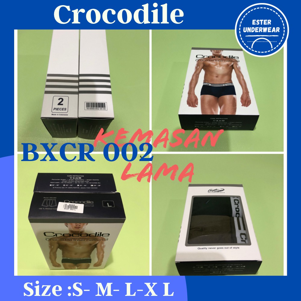 Celana Boxer Pria CROCODILE BXCR 002 ISI-2 PCS