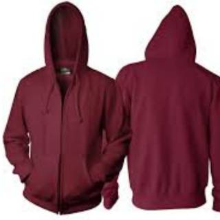  SWEATER  HOODIE ZIPPER RESLETING POLOS MERAH  MAROON  SIZE 