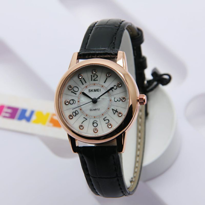 Jam Tangan Skmei Kulit Premium Wanita / Cewek Anti Air