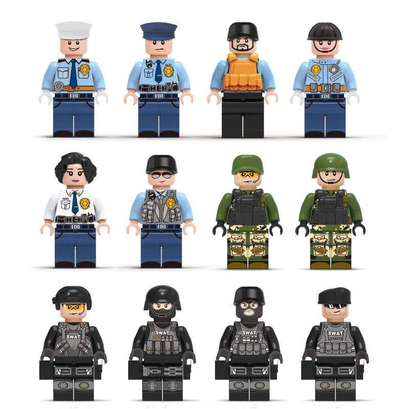 Lego not city police army soldier minifigures swat set mainan anak import