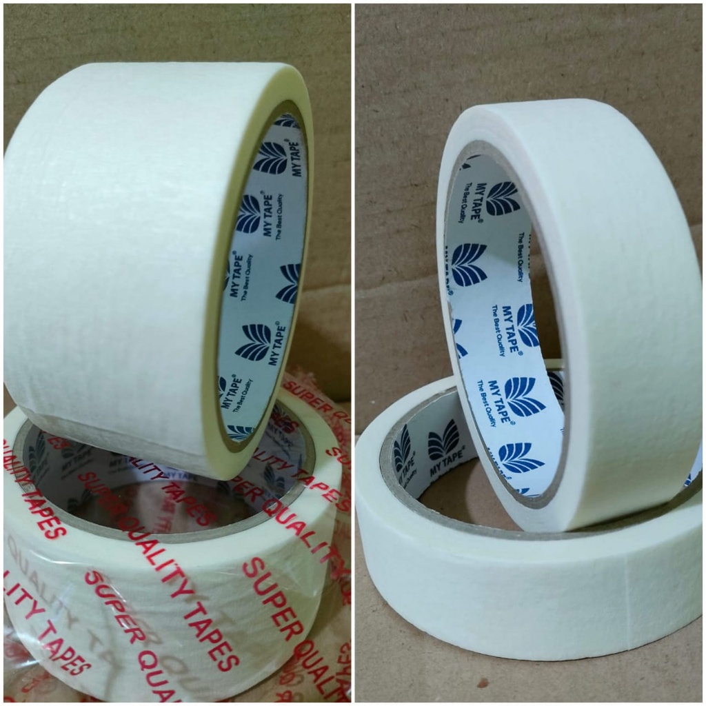 Masking Tape Lakban Kertas 18 Mtr (20 Yard) Varian 1 Inch 24mm &amp; 2 Inch 48mm