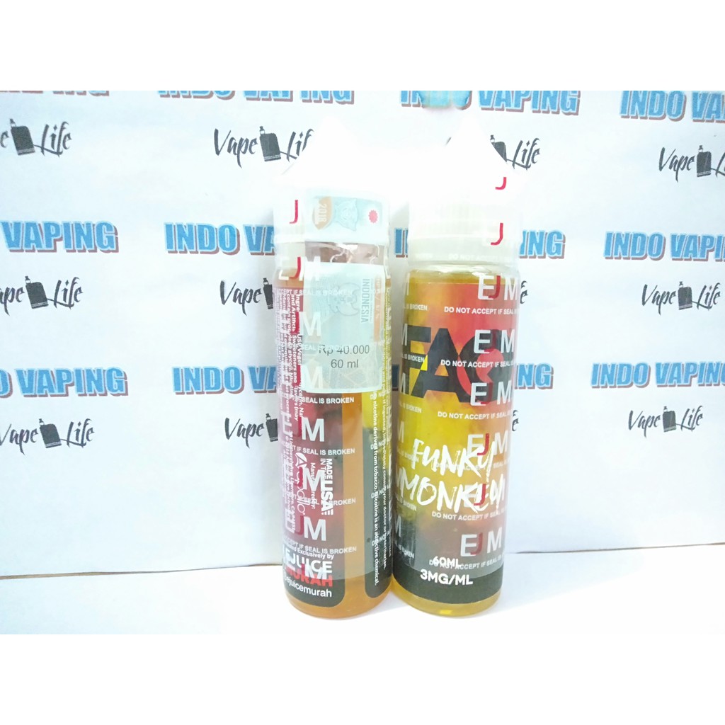 FAQ FUNKY MONKEY PREMIUM E LIQUID USA EJM 60ML EJUICEMURAH STRAW KIWI CUKAI