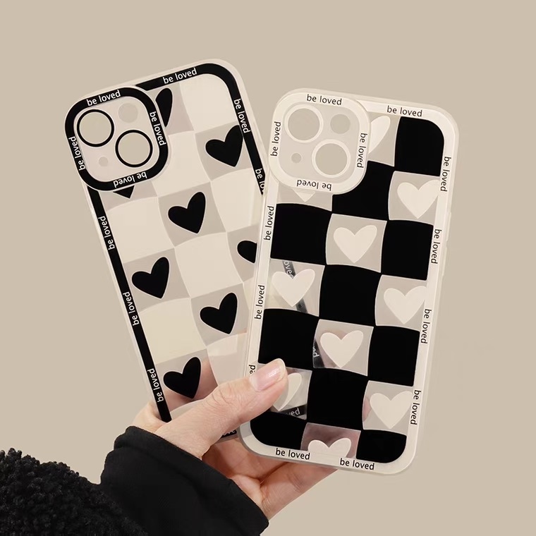 [TPC] Phone Case Iphone HP Grid Love Checkered 6 6S 7 8 PLUS X XS MAX XR 11 12 13 Mini PRO PROMAX IP002 Cute Casing
