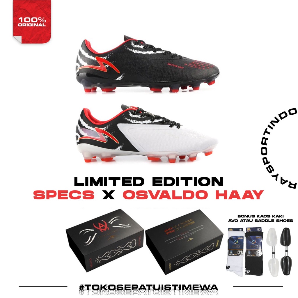 SEPATU SEPAKBOLA SPECS REACTO BLITZ OSVALDO HAAY FG 2 WARNA