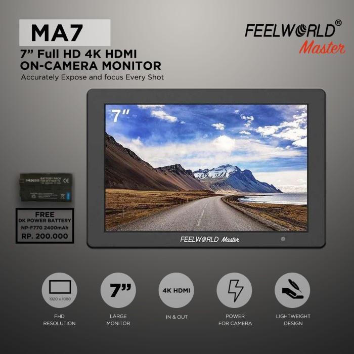 Monitor Feelworld MA7" 4K HDMI