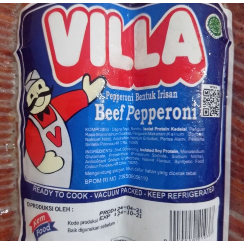 beef pepperoni 1kg / villa beef pepperoni 1kg