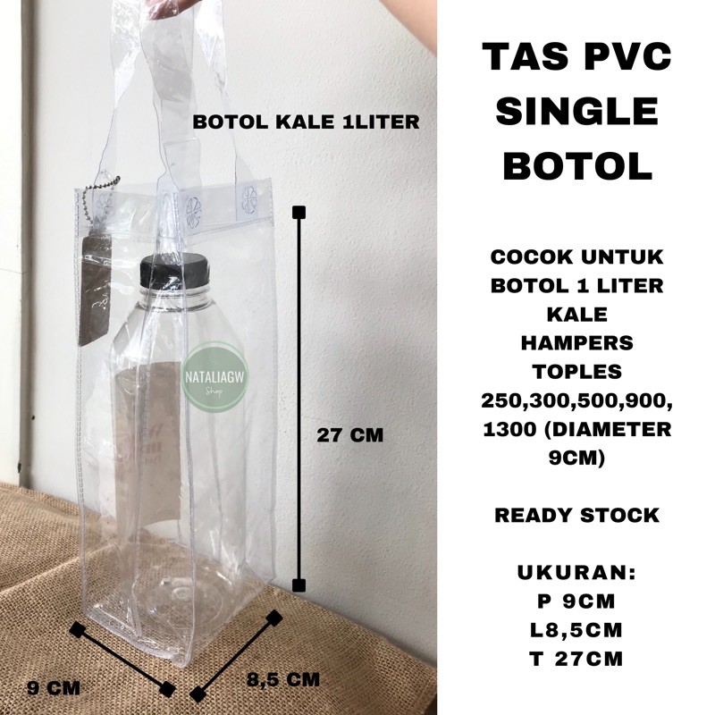 Tas hampers PVC single botol liter an souvenir hantaran