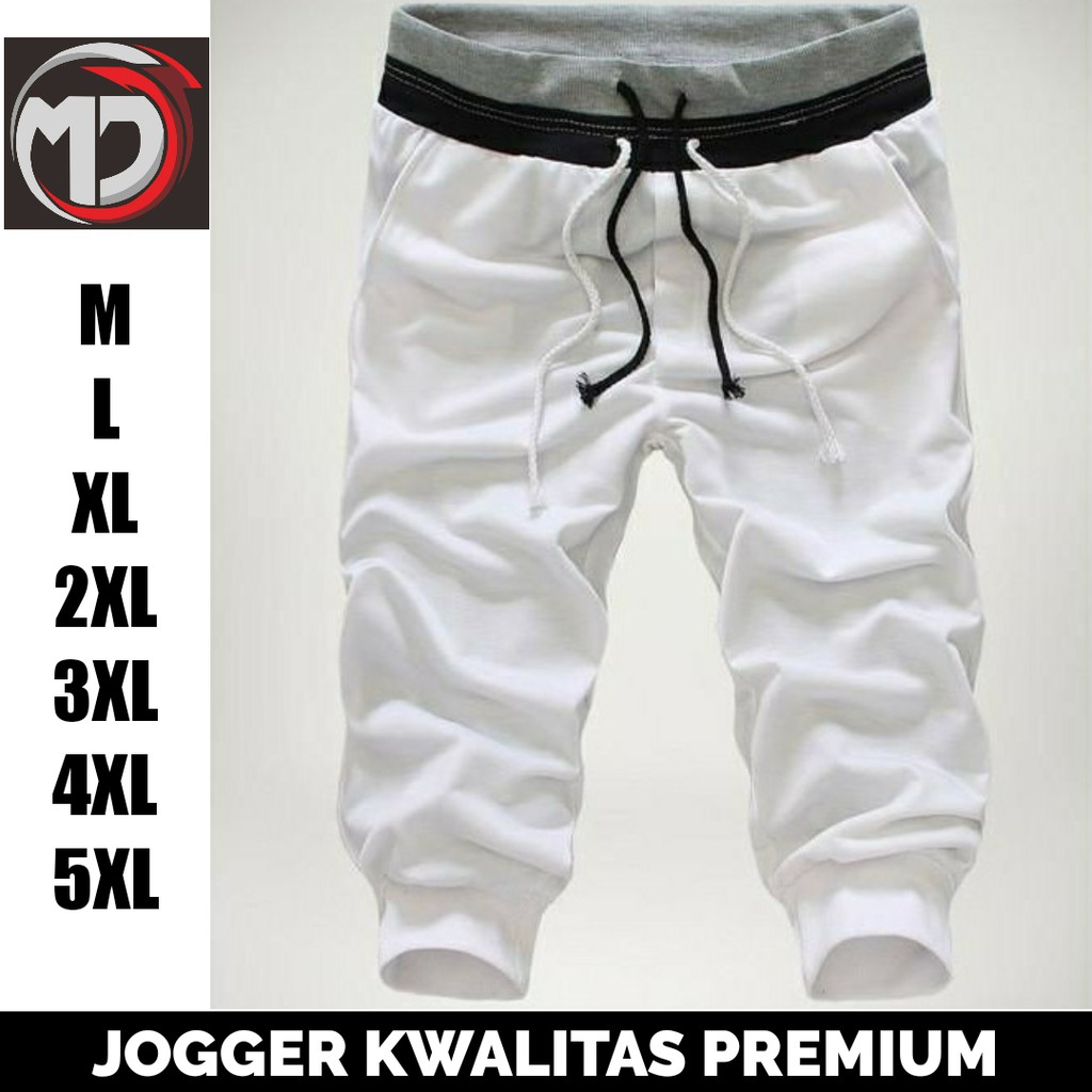  CELANA  JOGGER  PANTS 3 4 POLOS BAHAN  FLEECE TRANING 