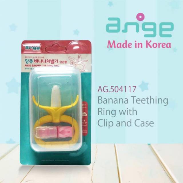 Ange Banana Teething Ring Case + Clip AG504117