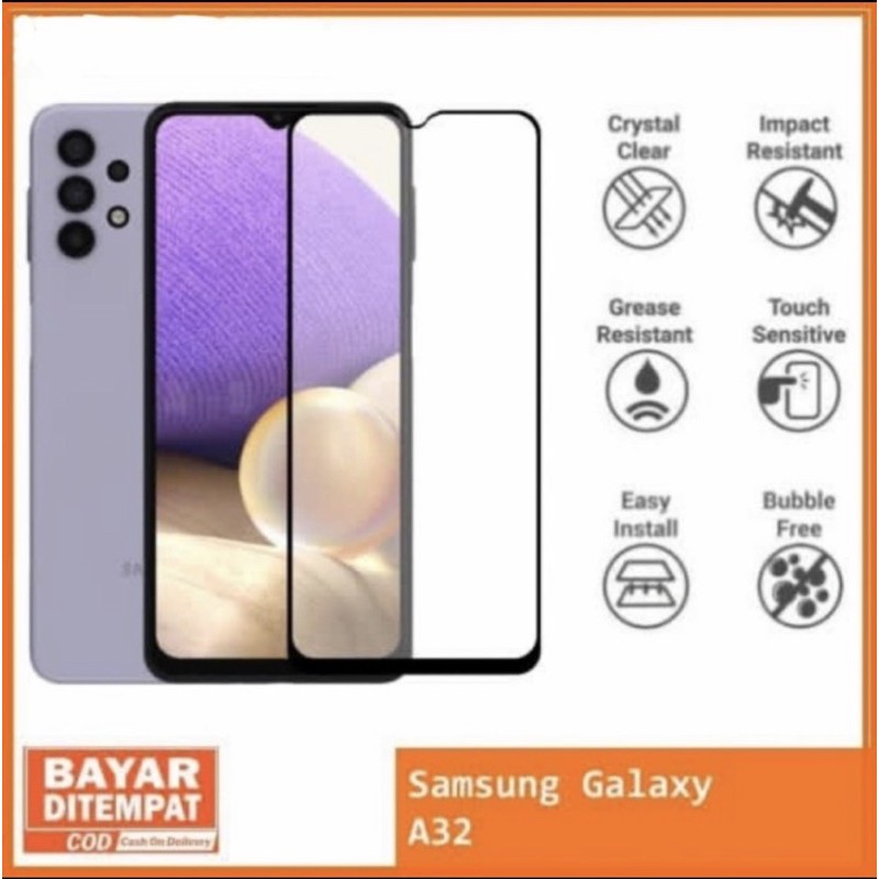 Samsung Galaxy A32 4G New Tempered Glass Full Lem 9D Anti Gores Kaca - UA