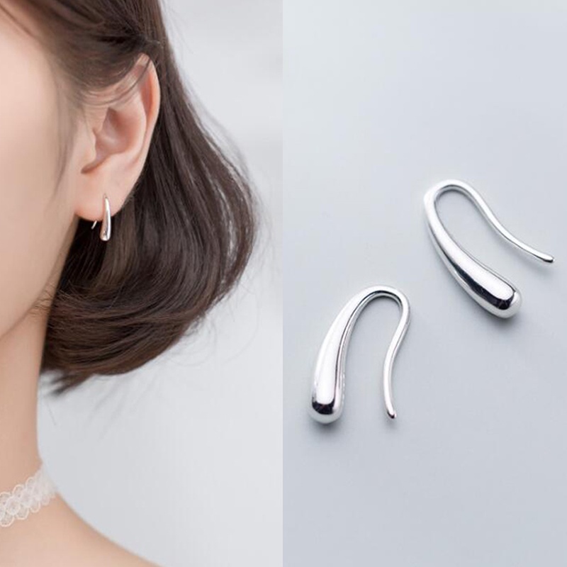 Anting Silver Needle 999 Warna Hitam Gaya Korea Untuk Pelajar