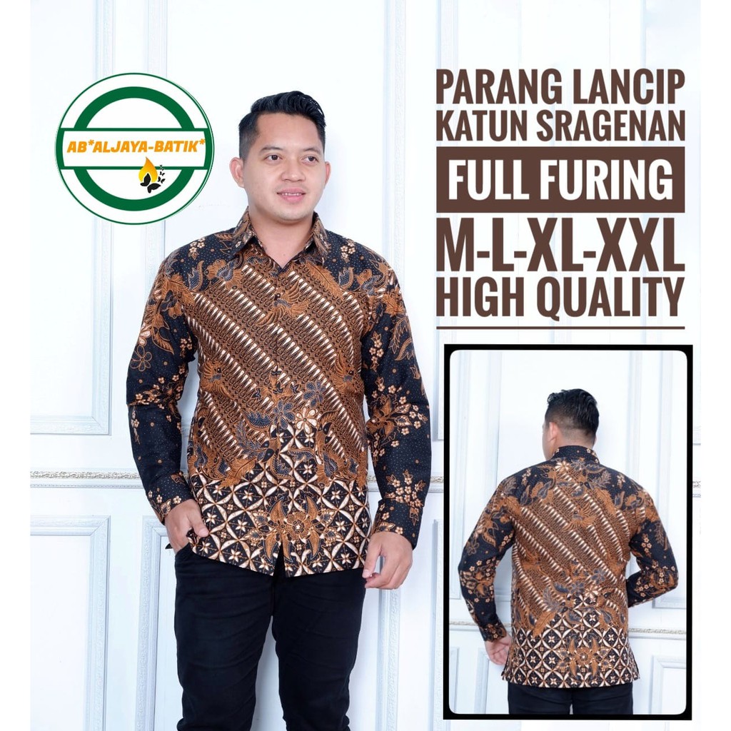 PARANG LANCIP ALJAYA KEMEJA BATIK PRIA SOLO LENGAN PANJANG PENDEK LAPIS FURING ATASAN BATIK PREMIUM MODERN ATASAN BATIK PREMIUM MODERN BATIK MEGO NOGO SBY IKKI MOCCA NIRWANA KUPU MAHKOTA RUMEKSA KEMBANG EMAS UMBARA SETYANING PRABU RED PEKSO PARIKESIT