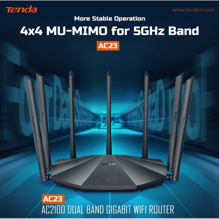 TENDA AC23 AC2100 DUAL BAND GIGABIT WiFi ROUTER MU-MIMO TECHNOLOGY HIGH POWER ANTENA