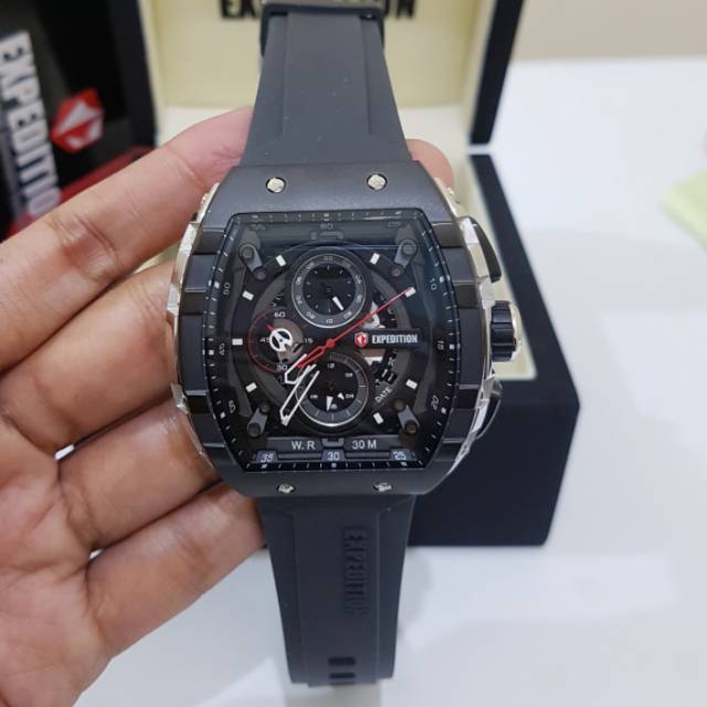 EXPEDITION E 6782 SILVER BLACK JAM TANGAN PRIA ORIGINAL