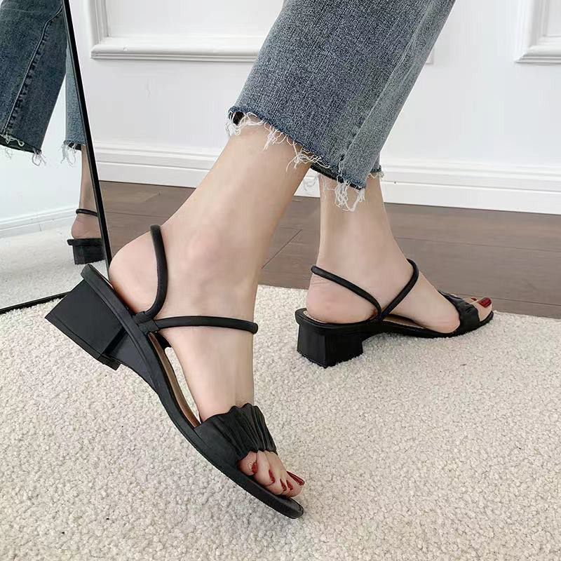 SANDAL SELOP WEDGES KARET JELLY PORTO ZKS TALI KERUT HELLS 5CM(36-40)