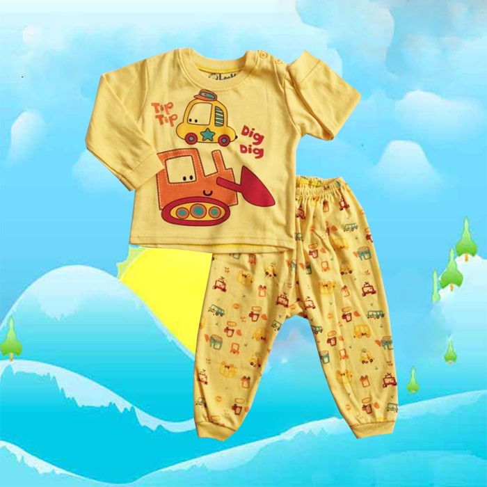 READY 6-12M BAJU TIDUR BAYI LAKI LAKI COWOK BRANDED IMPORT SETELAN BAJU TIDUR BAYI MURAH LEEVA MOBIL